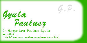 gyula paulusz business card